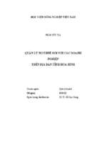 Quản lý nợ thuế đối với các doanh nghiệp trên địa bàn tỉnh hòa bình  