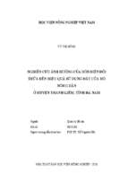 Nghiên cứu ảnh hưởng của dồn điền đổi thửa đến hiệu quả sử dụng đất của hộ nông dân ở huyện thanh liêm, tỉnh hà nam  