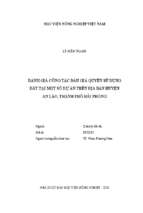 đánh giá công tác đấu giá quyền sử dụng đất tại một số dự án trên địa bàn huyện an lão, thành phố hải phòng  