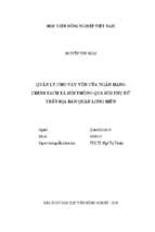 Quản lý cho vay vốn của ngân hàng chính sách xã hội thông qua hội phụ nữ trên địa bàn quận long biên  