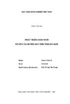 Phát triển chăn nuôi bò sữa tại huyện duy tiên tỉnh hà nam  