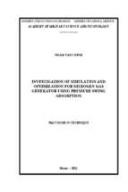 Nghiên cứu mô phỏng và tối ưu hóa thiết bị tạo khí nitơ sử dụng chu trình hấp phụ thay đổi áp suất