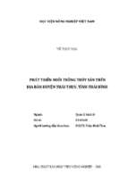 Phát triển nuôi trồng thủy sản trên địa bàn huyện thái thụy, tỉnh thái bình  