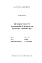 Hiệu lực quản lý nhà nước của chính quyền cấp xã trên địa bàn huyện lương tài, tỉnh bắc ninh  