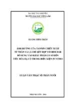 ảnh hưởng của tannin chiết xuất từ thân và lá chè kết hợp với biochar bổ sung vào khẩu phần cơ sở đến tiêu hóa dạ cỏ trong điều kiện in vitro