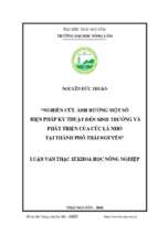 Nghiên cứu ảnh hưởng một số biện pháp kỹ thuật đến sinh trưởng và phát triển của cúc lá nho tại thành phố thái nguyên