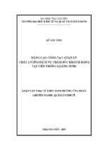 Nâng cao công tác quản lý chất lượng dịch vụ chăm sóc khách hàng tại viễn thông quảng ninh