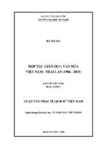 Hợp tác giáo dục văn hóa việt nam thái lan 1986 2015