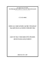 Nâng cao chất lượng cán bộ công đoàn tại liên đoàn lao động tỉnh phú thọ