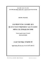 Giải pháp nâng cao hiệu quả quản lý xuất nhập khẩu tại cửa khẩu móng cái tỉnh quảng ninh