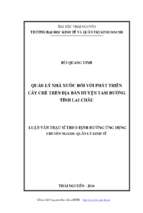 Quản lý nhà nước đối với phát triển cây chè trên địa bàn huyện tam đường tỉnh lai châu