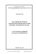 Quản trị rủi ro tín dụng tại ngân hàng thương mại cổ phần quân đội chi nhánh tây hà nội