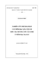 Nghiên cứu phương pháp cắt niêm mạc qua nội soi điều trị thương tổn tân sinh ở niêm mạc dạ dày