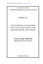 Quản lý thuế đối với doanh nghiệp ngoài quốc doanh tại chi cục thuế thành phố vĩnh yên tỉnh vĩnh phúc