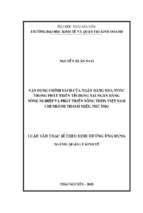 Vận dụng chính sách của ngân hàng nhà nước trong phát triển tín dụng tại ngân hàng nông nghiệp và phát triển nông thôn việt nam chi nhánh thanh miếu phú thọ