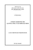 áp dụng marketing mix tại tổng công ty bảo hiểm bảo minh