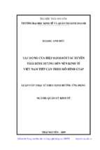 Tác động của hiệp định đối tác xuyên thái bình dương đến nền kinh tế việt nam tiếp cận theo mô hình gtap