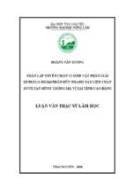 Phân lập tuyển chọn vi sinh vật phân giải xenlulo nhằm phân hủy nhanh vật liệu cháy dưới tán rừng thông mã vi tại tỉnh cao bằng