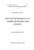 Phân tích chi phí dịch vụ y tế tại bệnh viện đa khoa tỉnh lâm đồng