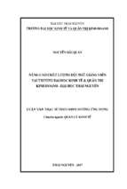 Nâng cao chất lượng đội ngũ giảng viên tại trường đại học kinh tế và quản trị kinh doanh đại học thái nguyên