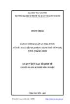 Tăng cường quản lý nhà nước về đất đai trên địa bàn thành phố uông bí tỉnh quảng ninh