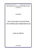 Chất lượng dịch vụ hành chính công trên địa bàn thành phố hà nội