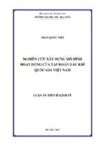 Nghiên cứu xây dựng mô hình hoạt động của tập đoàn dầu khí quốc gia việt nam