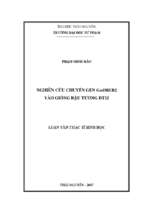 Nghiên cứu chuyển gen gmdreb2 vào giống đậu tương đt12