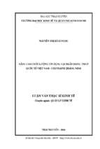 Nâng cao chất lượng tín dụng tại ngân hàng thương mại cổ phần quốc tế việt nam chi nhánh quảng ninh