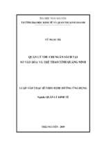 Quản lý thu chi ngân sách tại sở văn hoasvaf thể thao tỉnh quảng ninh