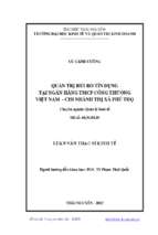 Quản trị rủi ro tín dụng tại ngân hàng tmcp công thương việt nam chi nhánh thị xã phú thọ