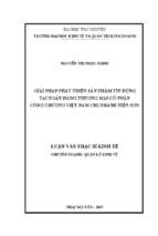 Giải pháp phát triển sản phẩm tín dụng tại ngân hàng thương mại cổ phần công thương việt nam chi nhánhtiên sơn
