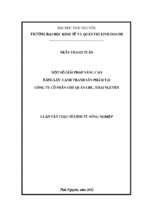 Một số giải pháp nâng cao năng lực cạnh tranh sản phẩm tại công ty cổ phần chè quân chu thái nguyên