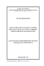 Tăng cường công tác quản lý chống thất thoát nước tại công ty trách nhiệm hữu hạn mtv kinh doanh nước sạch hải dương