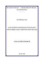 Quản trị rủi ro thanh khoản tại ngân hàng nông nghiệp và phát triển nông thôn việt nam