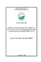 Nghiên cứu khả năng hấp thụ carbon của rừng trồng sa mộc cunninghamia lanceolata hook tại huyện mường khương tỉnh lào cai