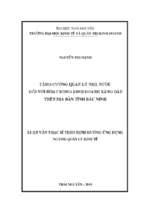 Tăng cường quản lý nhà nước đối với hoạt động kinh doanh xăng dầu trên địa bàn tỉnh bắc ninh