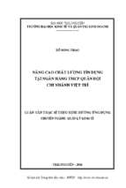 Nâng cao chất lượng tín dụng tại ngân hàng tmcp quân đội chi nhánh việt trì