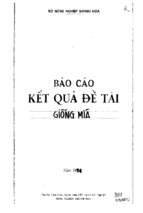 Khảo nghiệm so sánh các giống mía mới năng suất cao phẩm chất tốt tại trại suối dầu khánh hòa