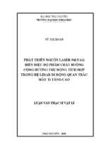 Phát triển nguồn laser nd yag biến điệu độ phẩm chất buồng cộng hưởng thụ động tích hợp trong hệ lidar di động quan trắc mây ti tầng cao