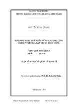 Giải pháp phát triển bền vững các khu công nghiệp trên địa bàn thị xã sông công