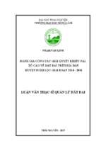 đánh giá công tác giải quyết khiếu nại tố cáo về đất đai trên địa bàn huyện nghi lộc giai đoạn 2014 2016