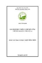 Giải pháp phát triển cà phê bền vững ở huyện mai sơn tỉnh sơn la