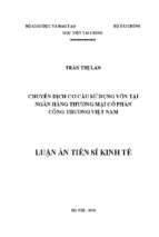 Chuyển dịch cơ cấu dử dụng vốn tại ngân hàng thương mại cổ phần công thương việt nam
