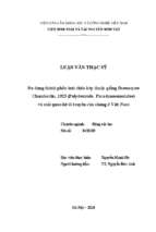 đa dạng thành phần loài chân kép thuộc giống desmoxytes chamberlin 1923 polydesmida paradoxosomatidae và mối quan hệ di truyền của chúng ở việt nam