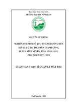 Nghiên cứu một số yếu tố ảnh hưởng đến giá đất ở tại trị trấn thanh lãng huyện bình xuyên tỉnh vĩnh phúc giai đoạn 2017 2018