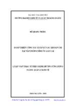 Hoàn thiện công tác quản lý các khoản chi tại văn phòng tỉnh ủy lào cai