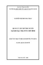 Quản lý chi thường xuyên tại kho bạc nhà nước phú bình