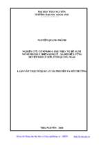 Nghiên cứu cơ sở khoa học phục vụ đề xuất mô hình phát triển kinh tế xã hội bền vững huyện đảo lý sơn tỉnh quảng ngãi