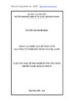 Nâng cao hiệu quả sử dụng vốn tại công ty trách nhiệm mtv đóng tàu hạ long